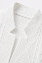 Wearbelo | Textured Knit Stand-Collar Open-Front Blazer