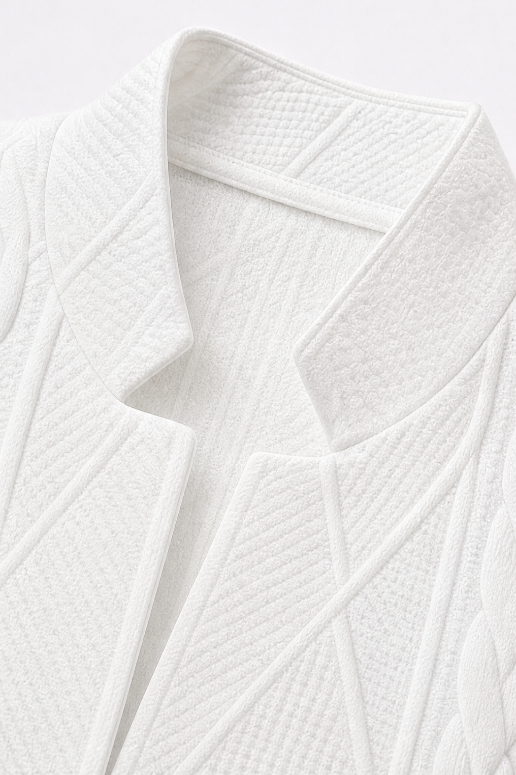 Wearbelo | Textured Knit Stand-Collar Open-Front Blazer