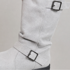 Calfden | Ribbed Cuff Lug Sole Slouch Boots