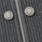 Wearvale | Two-Way Zip High-Neck Knit Cardigan