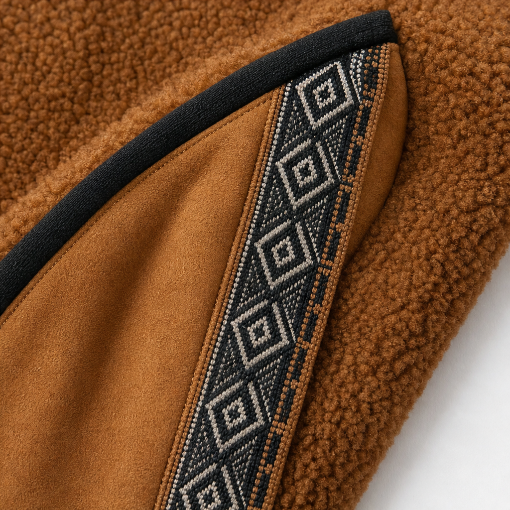 Cozyform | Sherpa Collar Colorblock Half-Zip Pullover