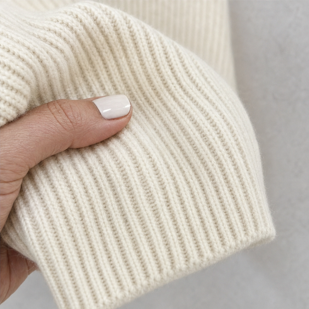 Ribella | Ribbed Draped Cowl-Neck Knit Top