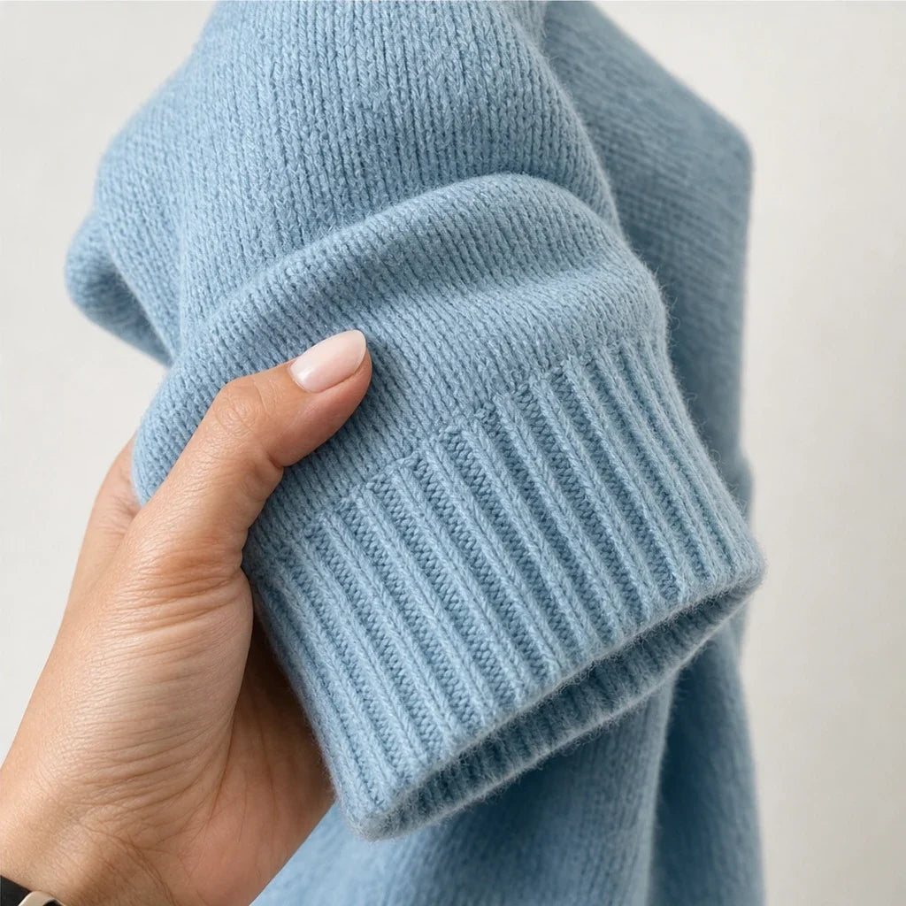Easewell | Dropped-Shoulder Knit Hoodie