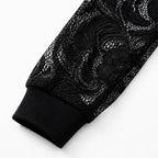 Lacelle | Floral Lace Zip Up Bomber Jacket for Women