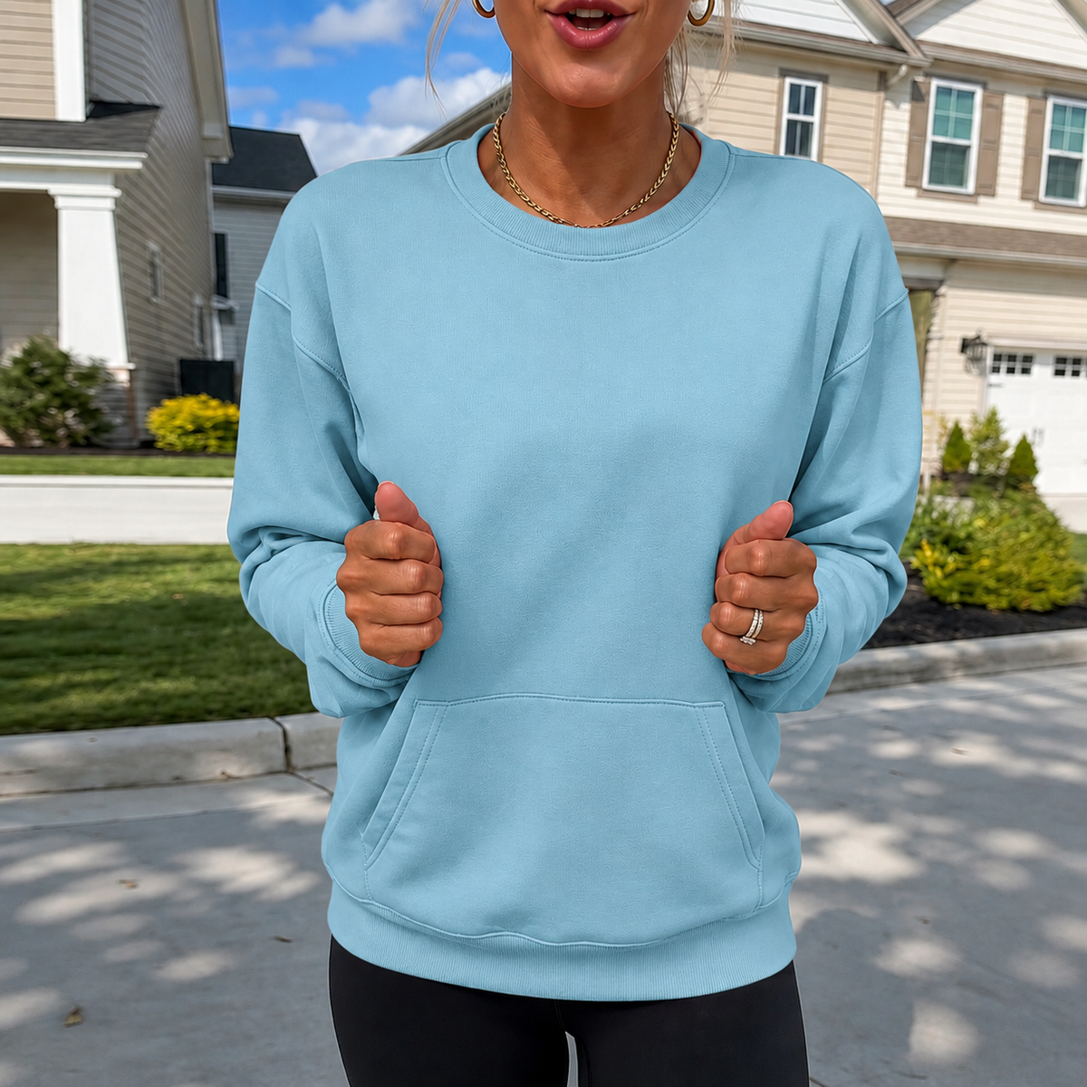 Restfield | Oversized Kangaroo Pocket Crewneck Sweatshirt