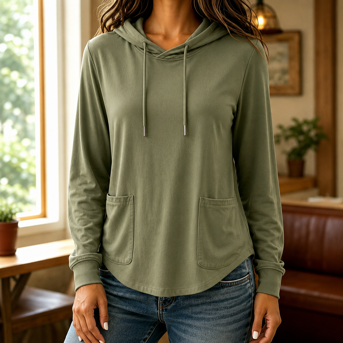 Wearbelsi | Drawstring Hoodie Sweater With Pockets