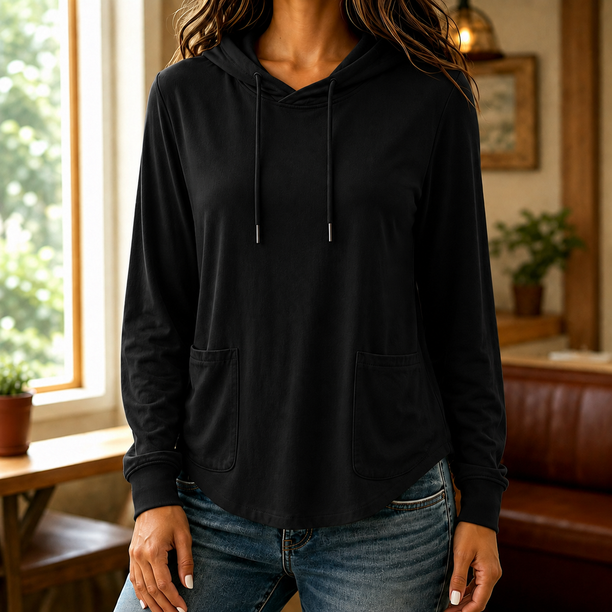 Wearbelsi | Drawstring Hoodie Sweater With Pockets