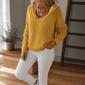 Delyne | Women's Open-Knit Hooded Pullover