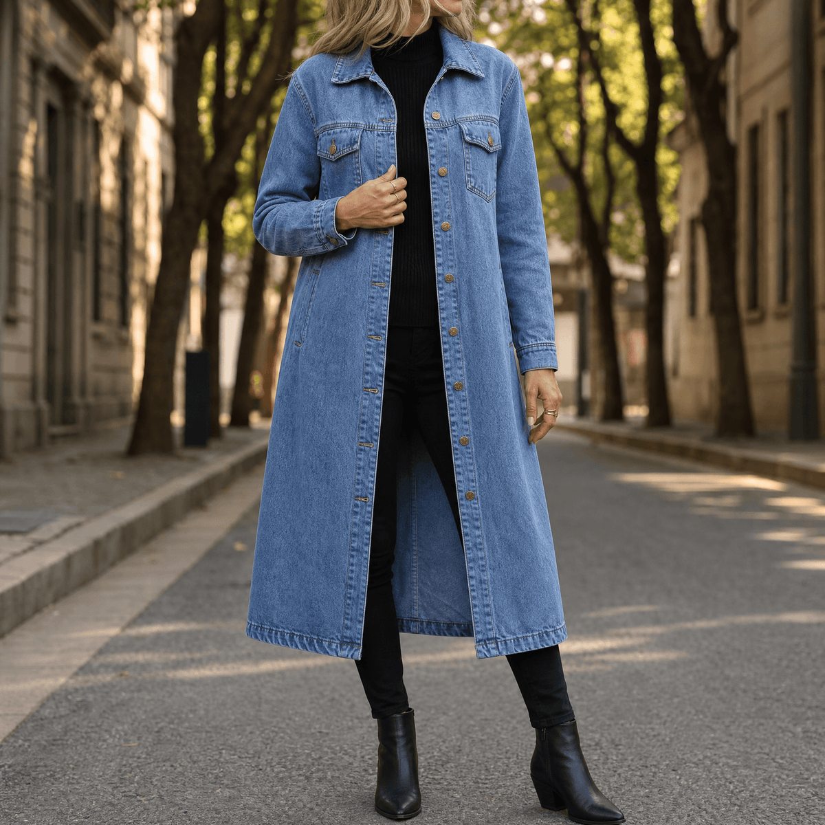 Denara | Longline Oversized Denim Coat