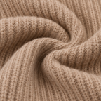 Wovella | Ribbed Knit Button-Neck Hoodie Sweater
