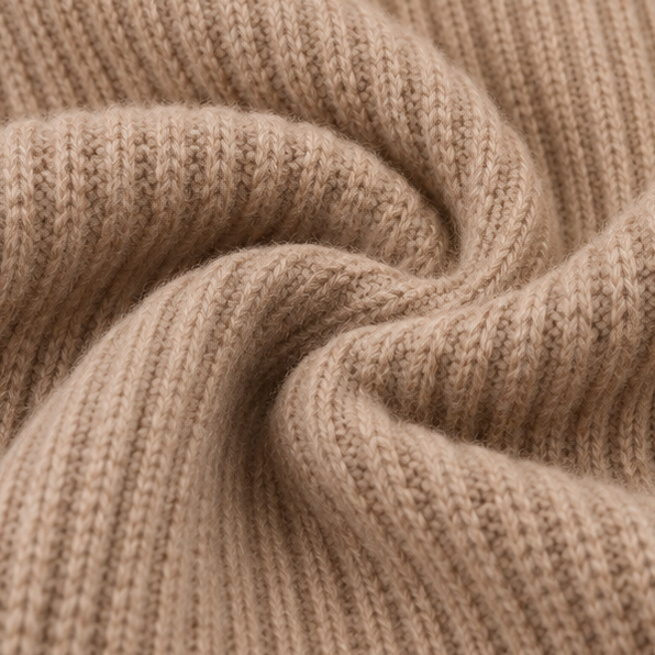 Wovella | Ribbed Knit Button-Neck Hoodie Sweater