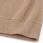 Wovella | Ribbed Knit Button-Neck Hoodie Sweater