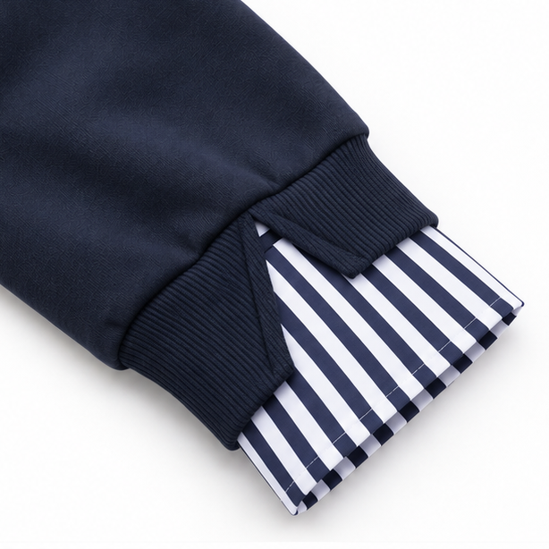 Layerella | Faux-Layer Ribbed Cuff Sweatshirt