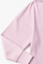 Everline | Striped Long Sleeve Zip-Up Top