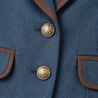 Vaunterie | Contrast Piped Herringbone Blend Coat