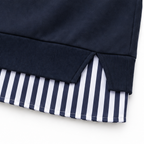 Layerella | Faux-Layer Ribbed Cuff Sweatshirt