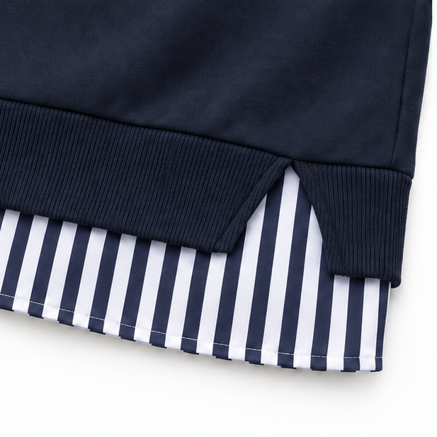 Layerella | Faux-Layer Ribbed Cuff Sweatshirt