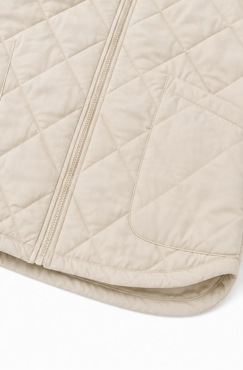 Knitpuff | Knit-Panel Quilted Patchwork Puffer Jacket