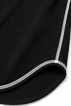 Wearbelda | Waffle Knit Contrast Stitch Henley Top