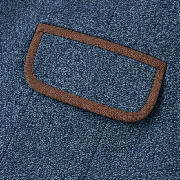 Vaunterie | Contrast Piped Herringbone Blend Coat