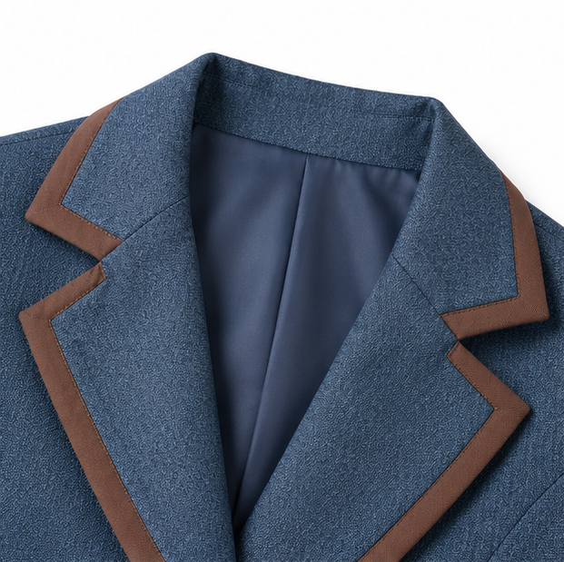 Vaunterie | Contrast Piped Herringbone Blend Coat