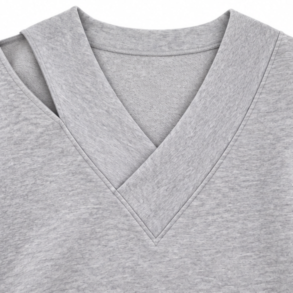 Slouvia | Asymmetric Cutout Shoulder Oversized Sweatshirt