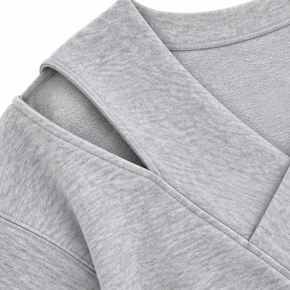 Slouvia | Asymmetric Cutout Shoulder Oversized Sweatshirt