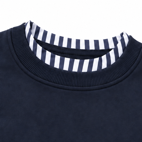 Layerella | Faux-Layer Ribbed Cuff Sweatshirt
