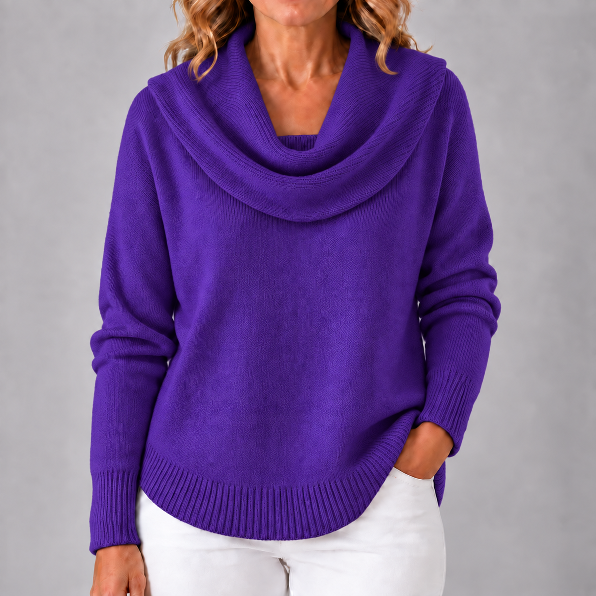 Marie | Women's Elegant Cowl Neck Knit Sweater