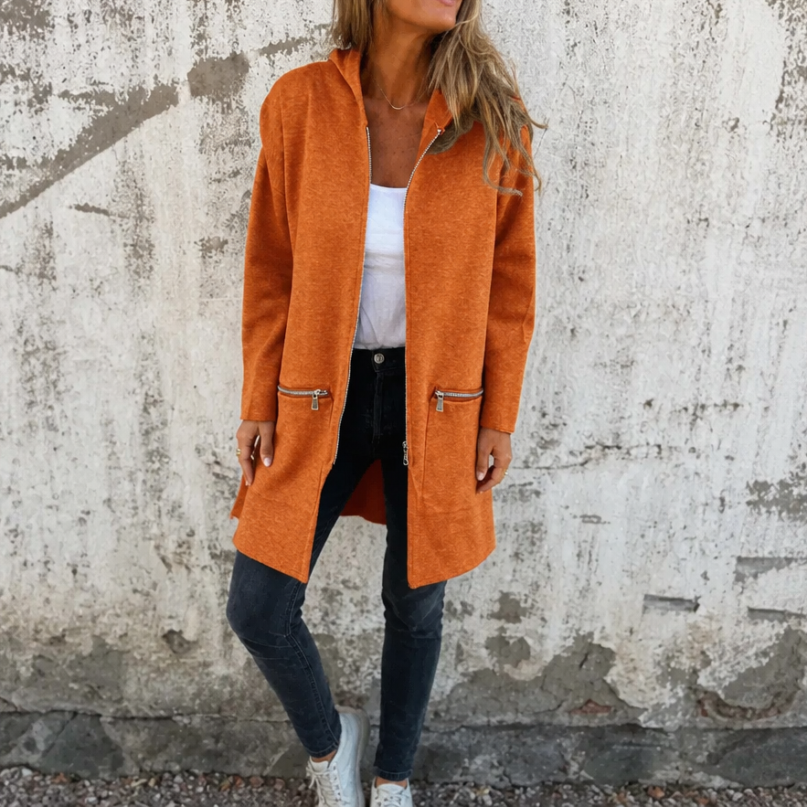 Vearbella | Longline Open-Front Hooded Cardigan