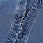 Florelle | Open Front Ruffle Trim Denim-look Jacket for Women