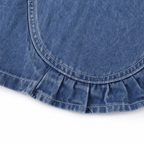 Florelle | Open Front Ruffle Trim Denim-look Jacket for Women