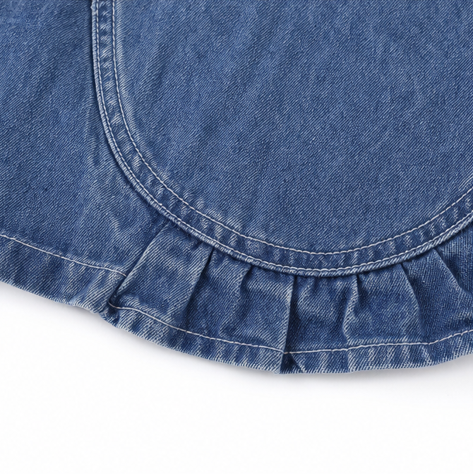 Florelle | Open Front Ruffle Trim Denim-look Jacket for Women