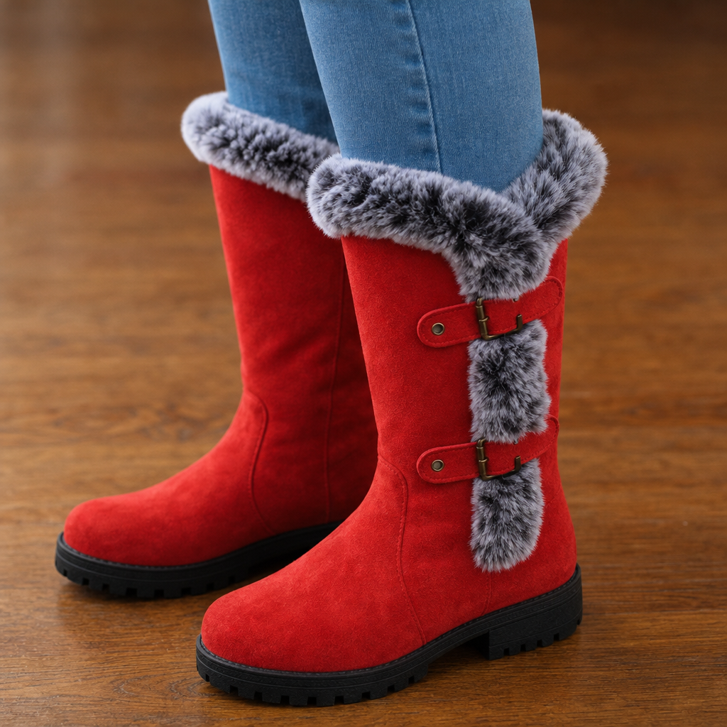 Frostella | Fur-Trimmed Suede Knee-High Winter Boots