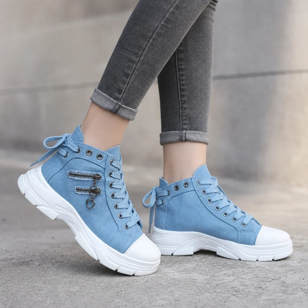 Breezara | Lace-Up Platform Sneaker Boots