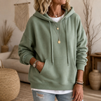 Soarbella | Drop-Shoulder Oversized Cotton Like Pullover Hoodie