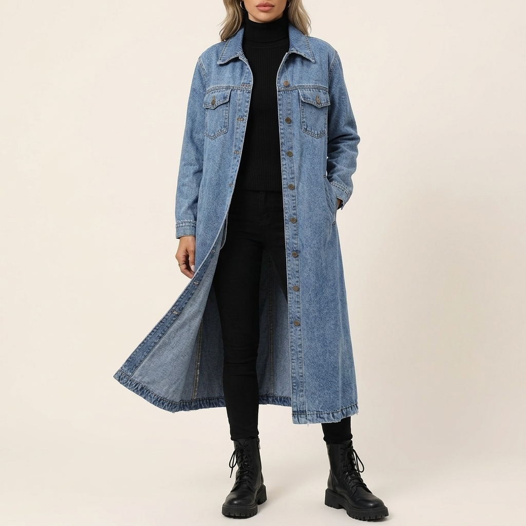 Denara | Longline Oversized Denim Coat