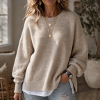 Wearbellas | Drop-Shoulder Lantern Sleeve Chunky Knit Sweater