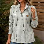 Dotwell | Dotted Stand-Collar Button Sweatshirt