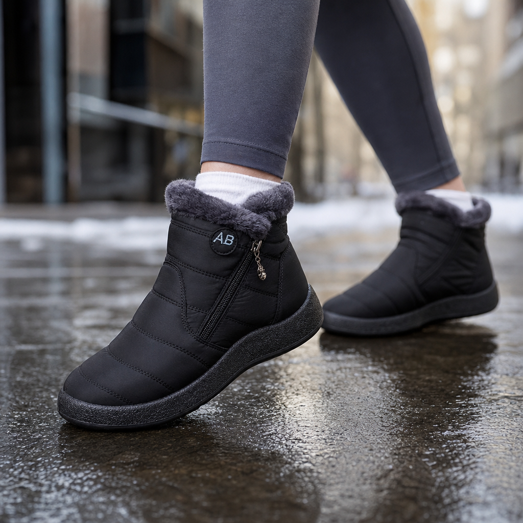 Lunavia | Plush-Lined Zipper Ankle Boots