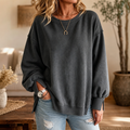 Marlowfield | Exposed-Seam Cut-Out Cuff Sweatshirt