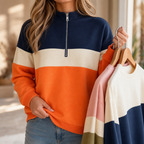 Wearbelda | Color-Block Quarter-Zip Pullover
