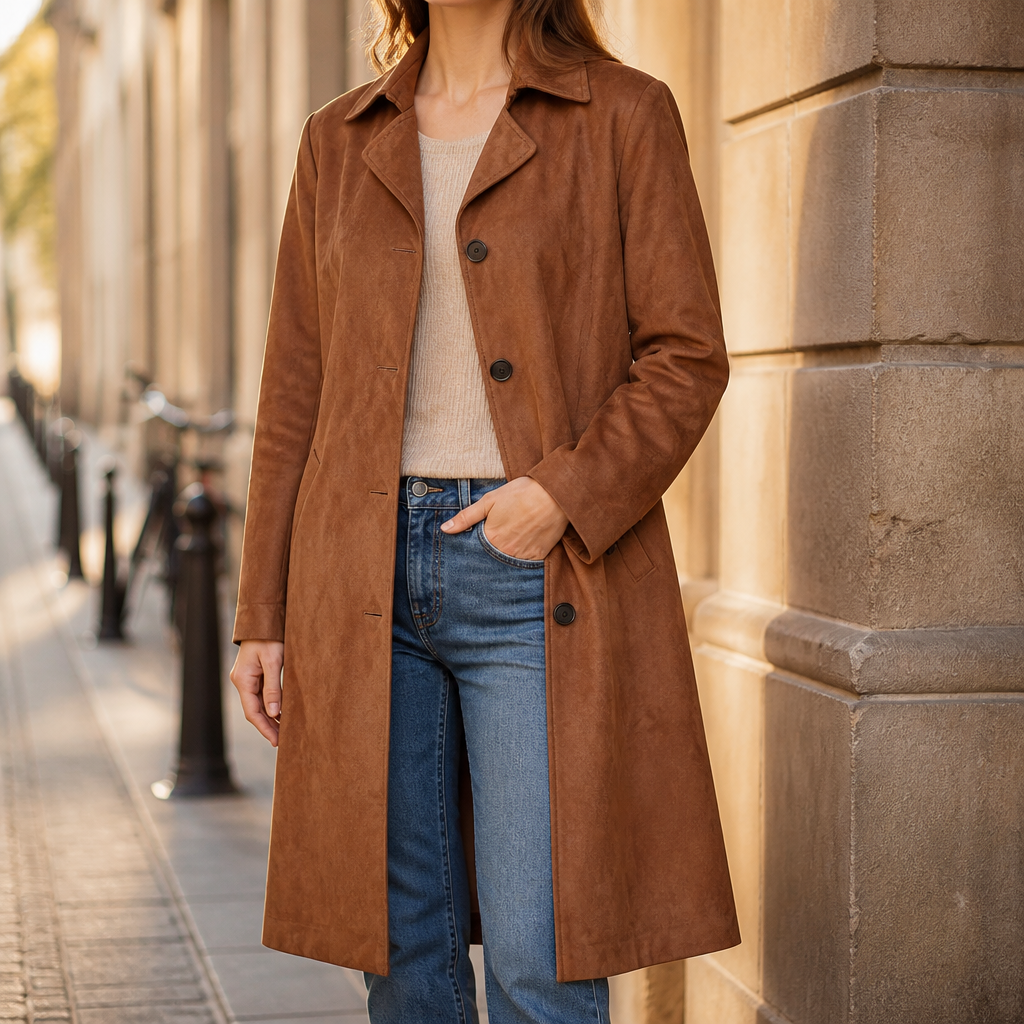 Draperie | Suede Trench That Moves With You, Not Around You