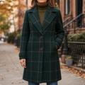 Wearbello | Plaid Two-Button Oversized Wool-Look Coat