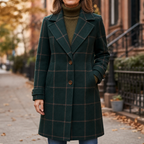Wearbello | Plaid Two-Button Oversized Wool-Look Coat