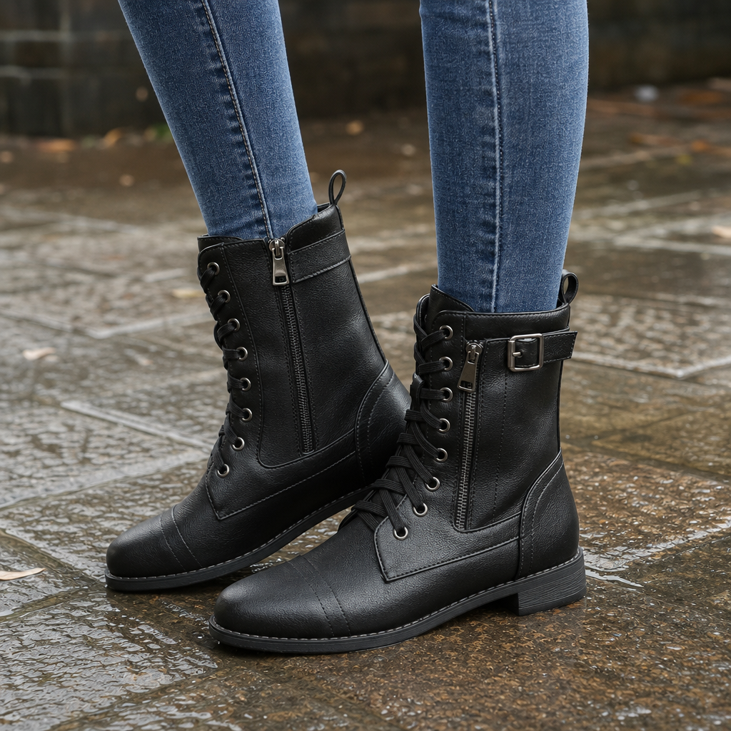 Amarah | Lace-Up Side-Zip Ankle Boots