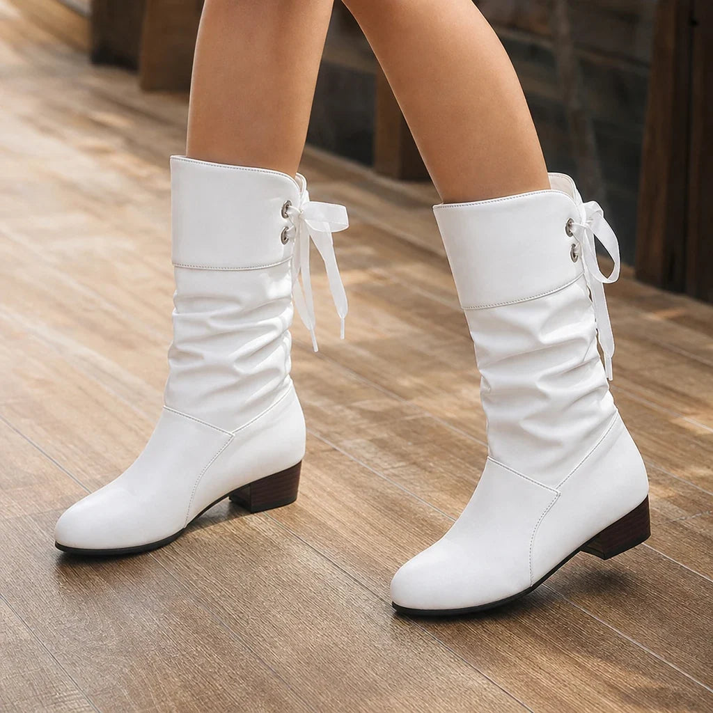 Archwell | Ruched Ribbon Mid-Calf Boots