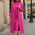 Searbella | Double-Breasted Structured Wool-Look Coat