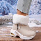CozyLift | Plush-Cuff Zip-Up Ankle Boots