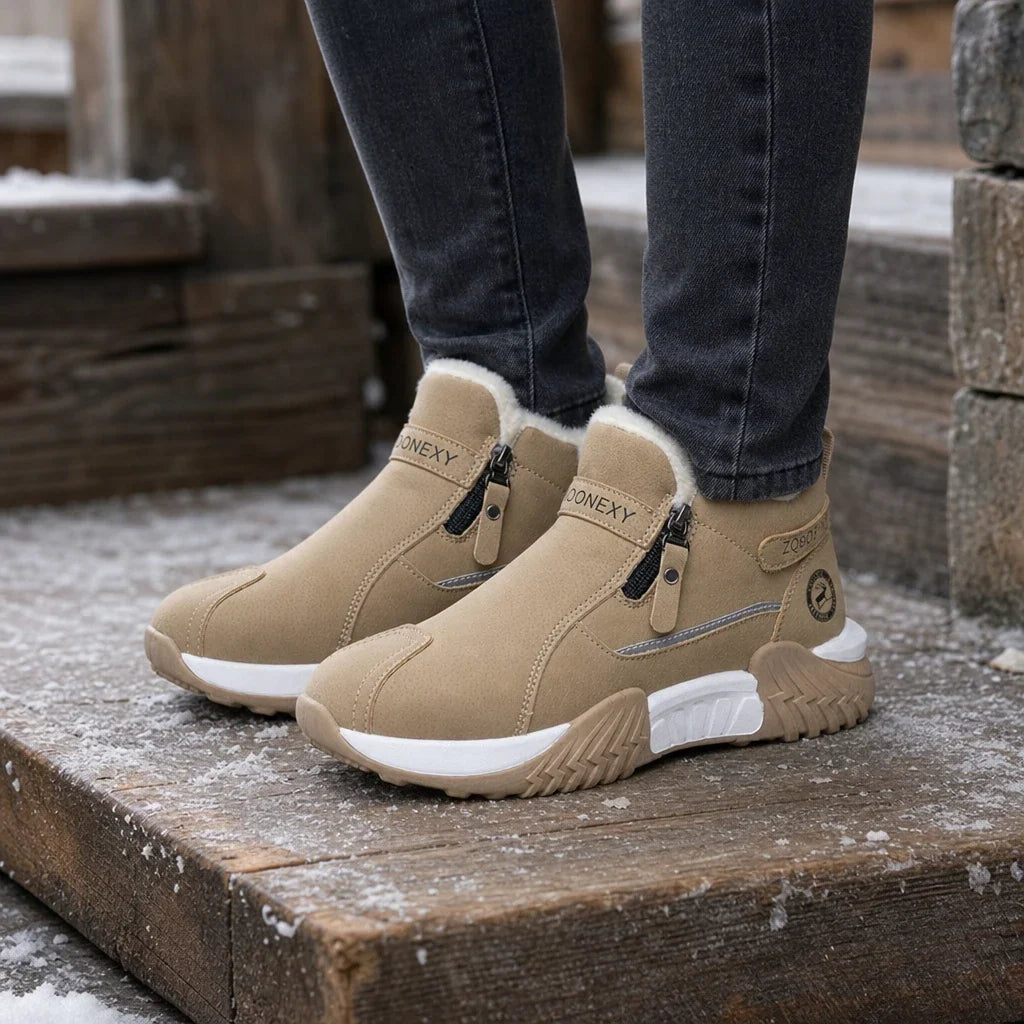 Frostelle | Fleece-Lined Zip Ankle Winter Boots